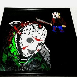 FRIDAY THE 13TH HANDMADE PERLER BEAD ARTWORK